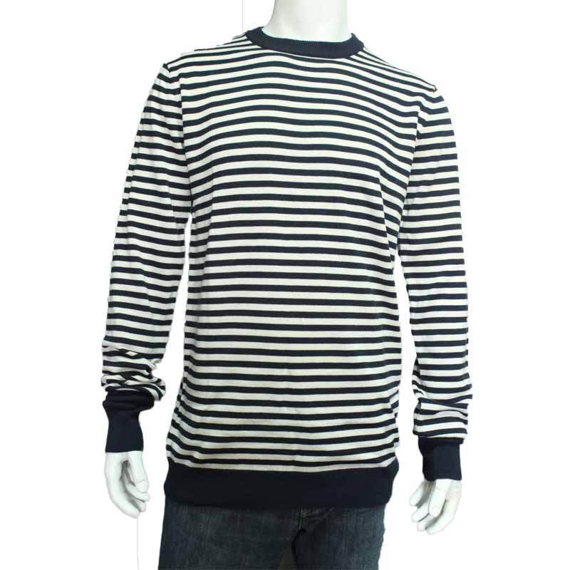 Tall men's knitted sweater, cotton acrylic stripe pullover