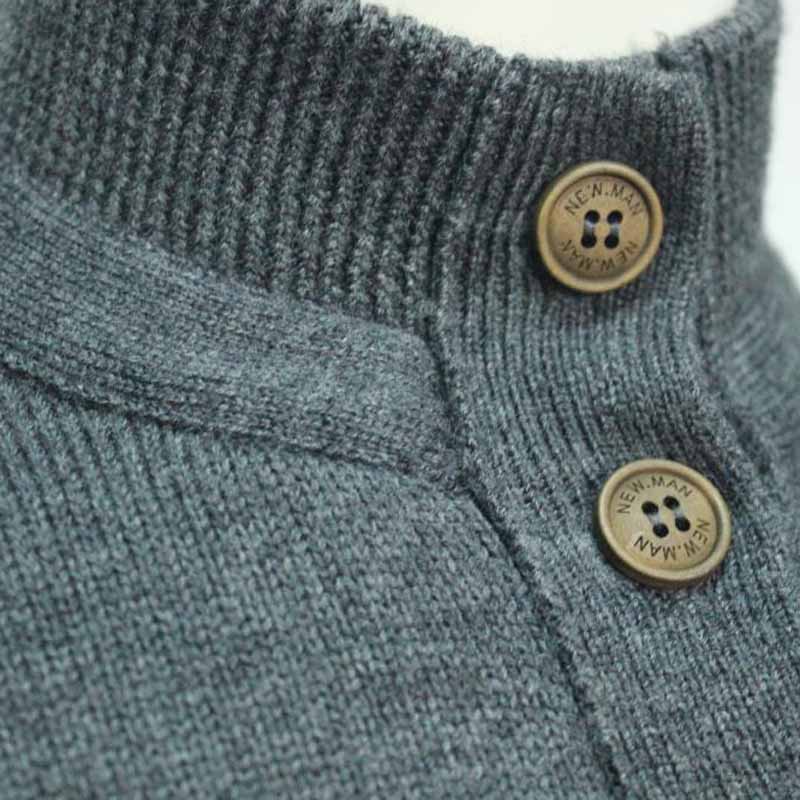 Men's 100% merino wool high neck long sleeve knitted sweater pullover