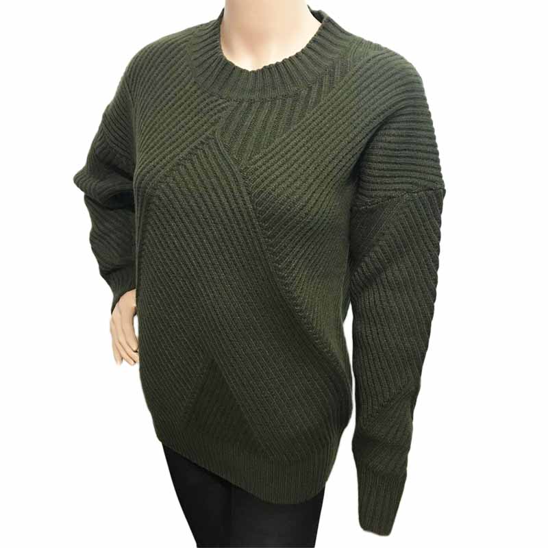 Women's 100%acrylic 7GG walk stitches knitted pullover sweater