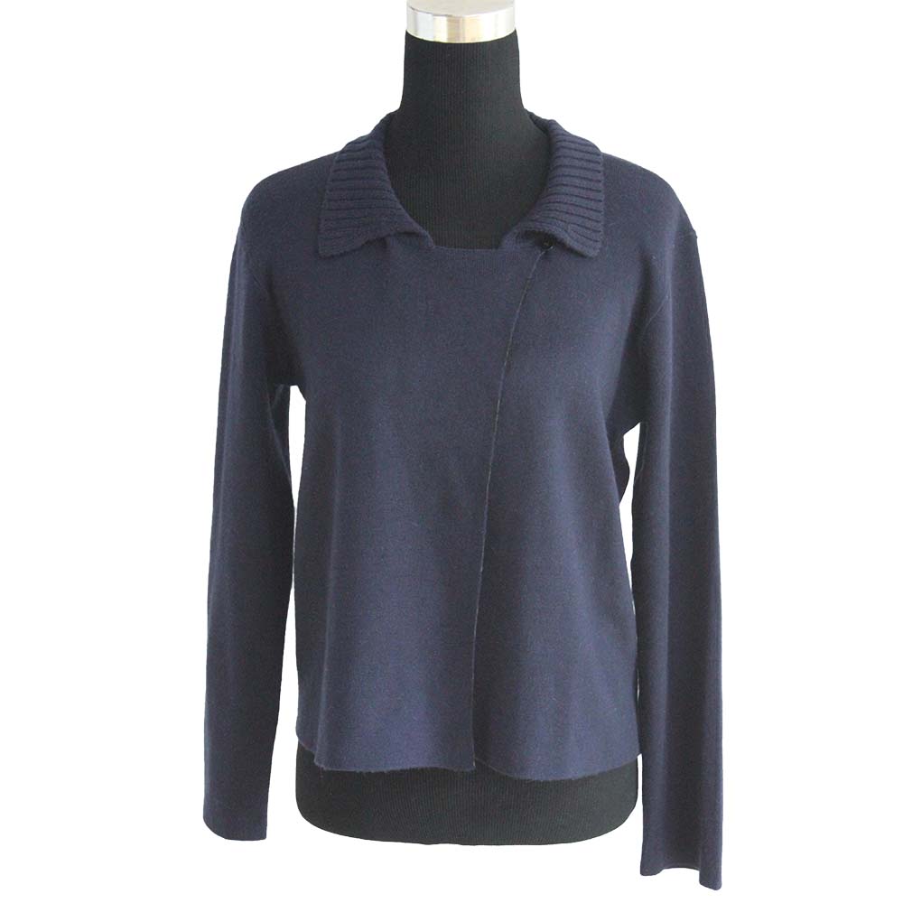 Women's two-sides wearable cardigan, pure merino wool sweater