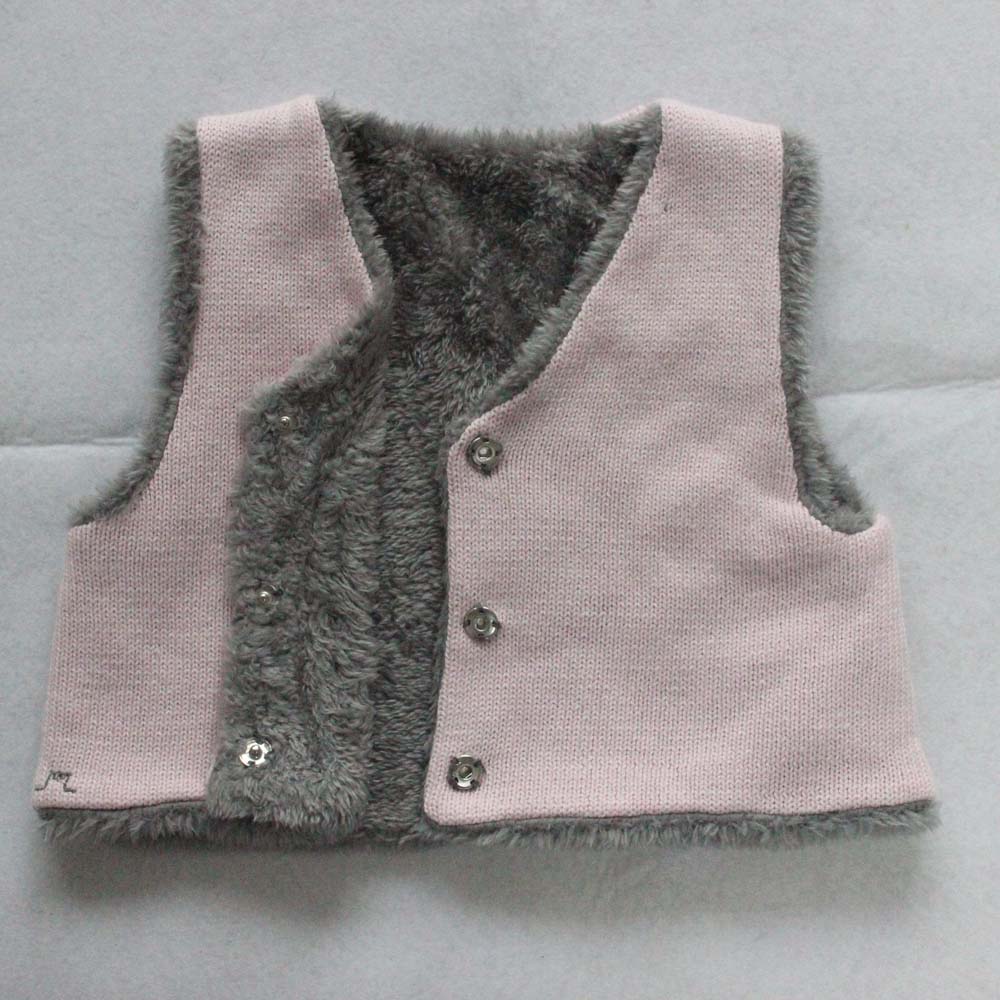 Baby's cotton cashmere sweater, infant cardign with fur