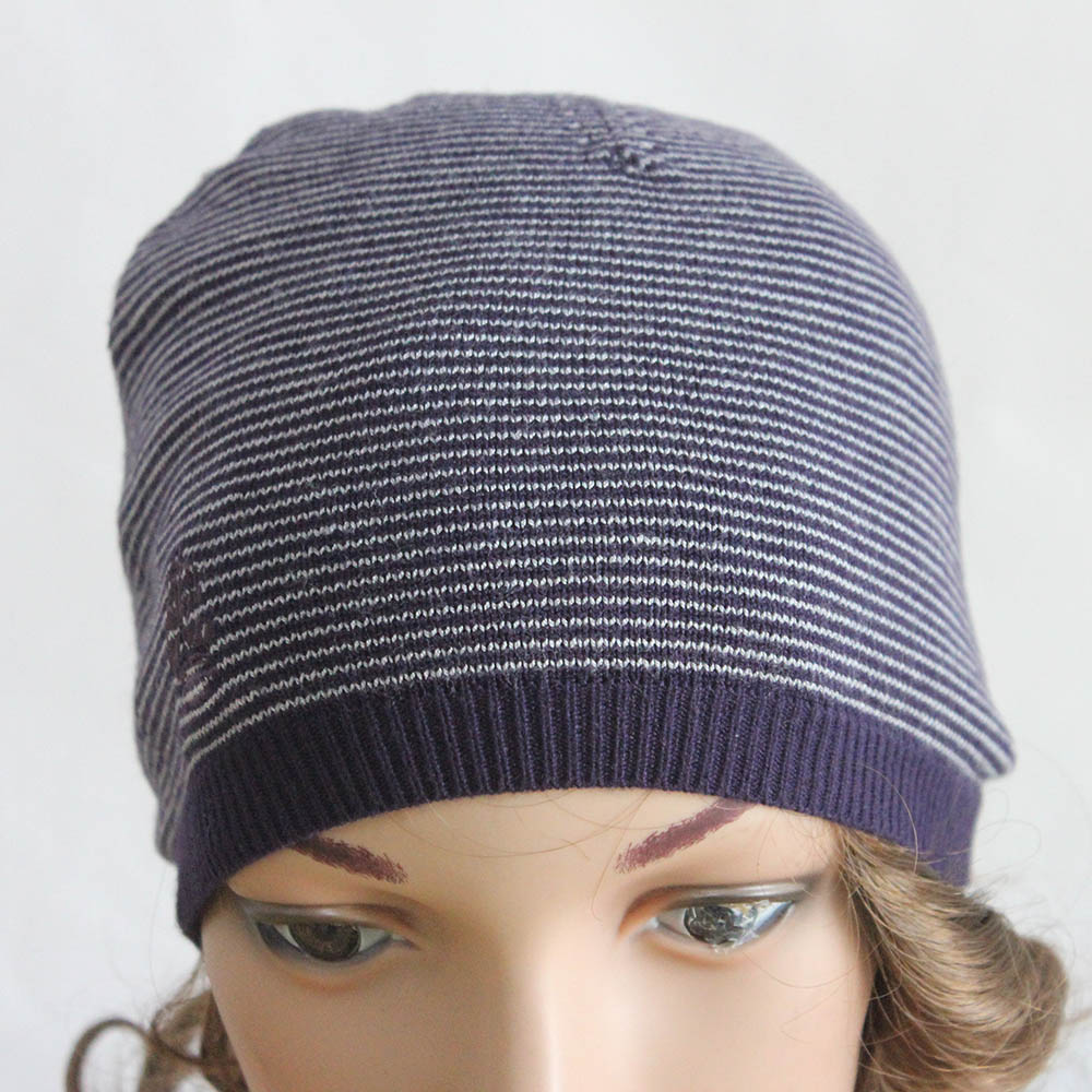 Unisex Stripe Knit Hat, Logo Embroidery