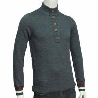 Men's 100% merino wool high neck long sleeve knitted sweater pullover