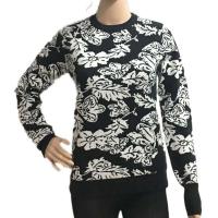 Women's Viscose Nylon Jacquard flower pattern pullover Sweater