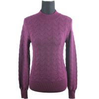 Women's 100%merino wool 12GG fancy knit pullover sweater