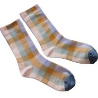 Women's elastic cotton argyle knit socks