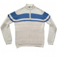 Men's Cotton Stripe Half-Zip Sweater