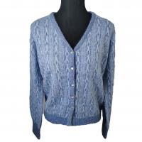 Women's Mohair Contrasting Color Jacquard Pattern Cardigan
