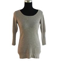 Women's Merino Wool Sweater, Full needles knit pullover, fake pocket long dress